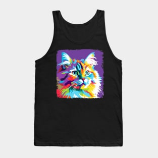 Siberian Cat Pop Art - Cat Lover Gift Tank Top